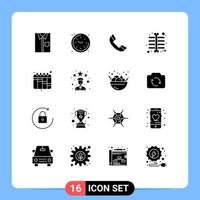 paquete de iconos de vector de stock de 16 signos y símbolos de línea para elementos de diseño de vector editables de teléfono de vida de tórax de rayos x