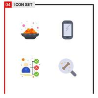 4 Creative Icons Modern Signs and Symbols of cake briefcase vadas mobile portfolio Editable Vector Design Elements