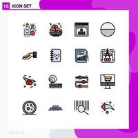 Set of 16 Modern UI Icons Symbols Signs for share alms internet tablet password Editable Creative Vector Design Elements