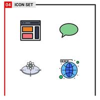 4 Creative Icons Modern Signs and Symbols of communication business sidebar chating idea Editable Vector Design Elements