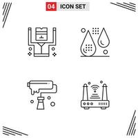 Group of 4 Filledline Flat Colors Signs and Symbols for arrested artistic security drops creative Editable Vector Design Elements