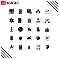 User Interface Pack of 25 Basic Solid Glyphs of build easter read bloon logistic Editable Vector Design Elements