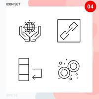 Vector Pack of 4 Icons in Line Style Creative Outline Pack isolated on White Background for Web and Mobile Creative Black Icon vector background