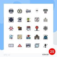 Mobile Interface Filled line Flat Color Set of 25 Pictograms of canada men clean beared hipster Editable Vector Design Elements