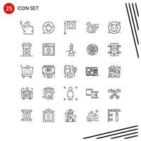 colección de 25 iconos vectoriales en estilo de línea símbolos de contorno perfecto de píxel para signos de icono de línea web y móvil sobre fondo blanco 25 iconos fondo de vector de icono negro creativo