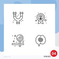 4 Creative Icons Modern Signs and Symbols of mechanical board plumbing badge love Editable Vector Design Elements