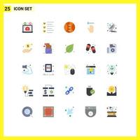 Flat Color Pack of 25 Universal Symbols of satellite antenna emojis left arrow Editable Vector Design Elements