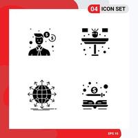 Universal Icon Symbols Group of Modern Solid Glyphs of business network money household news Editable Vector Design Elements