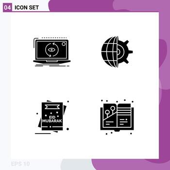 conjunto de iconos de interfaz de usuario modernos signos de símbolos para software de tarjeta de aplicación globo eid elementos de diseño vectorial editables vector