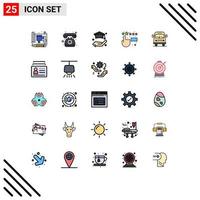 Set of 25 Modern UI Icons Symbols Signs for vehicle truck emergency feedback customer satisfaction Editable Vector Design Elements