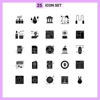 Universal Icon Symbols Group of 25 Modern Solid Glyphs of save data development cloud money Editable Vector Design Elements