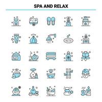25 Spa And Relax Black and Blue icon Set Creative Icon Design and logo template Creative Black Icon vector background