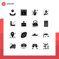 16 Thematic Vector Solid Glyphs and Editable Symbols of arrows support cactus question faq Editable Vector Design Elements