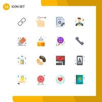 Modern Set of 16 Flat Colors Pictograph of office draw app wall decorator Editable Pack of Creative Vector Design Elements