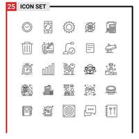 paquete de iconos vectoriales de stock de 25 signos y símbolos de línea para calculadora dinero inversión móvil naturaleza elementos de diseño vectorial editables vector