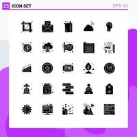 25 Thematic Vector Solid Glyphs and Editable Symbols of cloud spring biochemistry sky cloud Editable Vector Design Elements