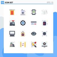 Pictogram Set of 16 Simple Flat Colors of register cash coding measuring cooking Editable Pack of Creative Vector Design Elements