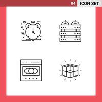 4 Thematic Vector Filledline Flat Colors and Editable Symbols of product holiday development crate ecommerce Editable Vector Design Elements