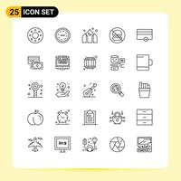 25 Universal Line Signs Symbols of payments finance asia no fast Editable Vector Design Elements