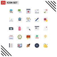 25 iconos creativos signos y símbolos modernos de cepillo de dientes limpio chat dentífrico bloqueo web elementos de diseño vectorial editables vector