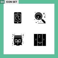 4 Creative Icons Modern Signs and Symbols of buy candy hardware research gift Editable Vector Design Elements