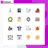 User Interface Pack of 16 Basic Flat Colors of celebration shipping venus ship delivery Editable Pack of Creative Vector Design Elements