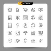 25 Creative Icons Modern Signs and Symbols of board ad geography man exercise Editable Vector Design Elements