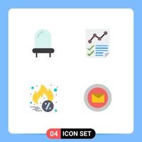 Stock Vector Icon Pack of 4 Line Signs and Symbols for diode cyber monday analytics page chat Editable Vector Design Elements