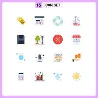 Modern Set of 16 Flat Colors Pictograph of test flask development chemistry photo Editable Pack of Creative Vector Design Elements