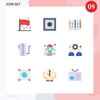 9 Universal Flat Colors Set for Web and Mobile Applications estate heat arrow electric individuality Editable Vector Design Elements