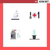 Universal Icon Symbols Group of 4 Modern Flat Icons of lab car zoom canada tools Editable Vector Design Elements