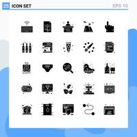 25 Thematic Vector Solid Glyphs and Editable Symbols of achievement mountain investment flag student Editable Vector Design Elements