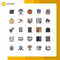 conjunto de 25 iconos modernos de la interfaz de usuario signos de símbolos para el entorno de la pantalla de compras elementos de diseño vectorial editables con el dedo vector