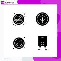 paquete de conjunto de iconos sólidos de 4 iconos de glifo aislados en fondo blanco para impresión web y fondo de vector de icono negro creativo móvil