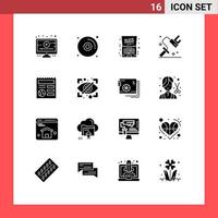 16 Creative Icons Modern Signs and Symbols of globe basic laptop tool painting Editable Vector Design Elements