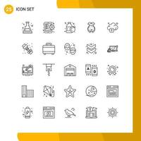 25 User Interface Line Pack of modern Signs and Symbols of technology cloud bottle spring insect Editable Vector Design Elements