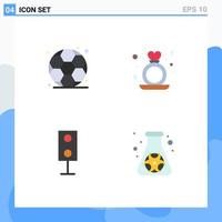 User Interface Pack of 4 Basic Flat Icons of sport electronics day ring speaker Editable Vector Design Elements