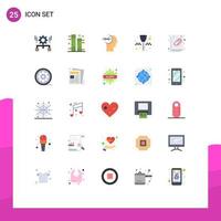 User Interface Pack of 25 Basic Flat Colors of attached document key chain plant ignition key head Editable Vector Design Elements