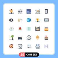 conjunto de 25 iconos de interfaz de usuario modernos signos de símbolos para emarketing correo electrónico campaña de correo electrónico carril elementos de diseño de vectores editables de viento