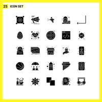 Modern Set of 25 Solid Glyphs and symbols such as female blogger strategy blog gun Editable Vector Design Elements