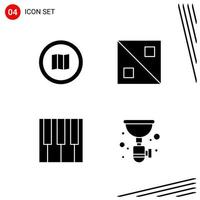 Collection of 4 Vector Icons in solid style Pixle Perfect Glyph Symbols for Web and Mobile Solid Icon Signs on White Background 4 Icons Creative Black Icon vector background