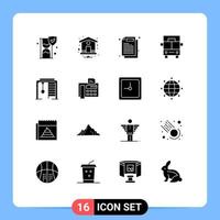 conjunto de 16 iconos de interfaz de usuario modernos signos de símbolos para documento de anillo de juego vehículos atléticos elementos de diseño vectorial editables vector