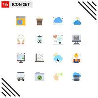 16 Universal Flat Colors Set for Web and Mobile Applications human care energy sun cloudy Editable Pack of Creative Vector Design Elements