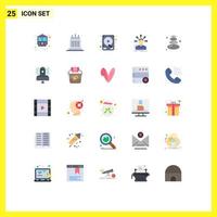 Stock Vector Icon Pack of 25 Line Signs and Symbols for lotus transition disk structure difference Editable Vector Design Elements