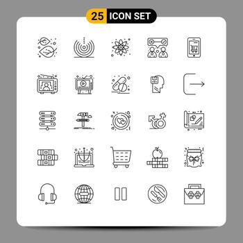 conjunto de 25 iconos modernos de la interfaz de usuario signos de símbolos para el equipo del carro señalan nuestros elementos de diseño vectorial editables de ciencia vector