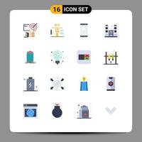 16 Thematic Vector Flat Colors and Editable Symbols of spectator night work celebration android Editable Pack of Creative Vector Design Elements