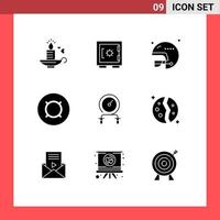 Modern Set of 9 Solid Glyphs Pictograph of fitness generic football cash generic money Editable Vector Design Elements