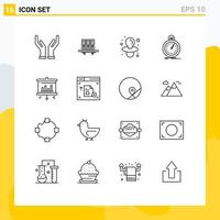 Stock Vector Icon Pack of 16 Line Signs and Symbols for sport optimization folders fast nipple Editable Vector Design Elements