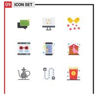 Modern Set of 9 Flat Colors Pictograph of checklist valentine nutrients capsules promote internet Editable Vector Design Elements