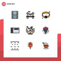 paquete de iconos vectoriales de stock de 9 signos y símbolos de línea para popcone invertir joyas finanzas elementos de diseño vectorial editables gráficos vector